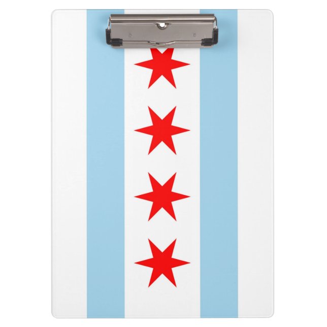 Patriotic Clipboard with flag of Chicago City, USA (Front)