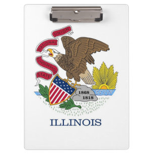 Patriotic Clipboard with flag of Illinois, USA