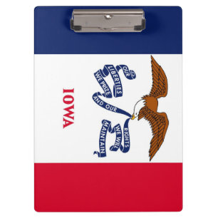 Patriotic Clipboard with flag of Iowa, USA