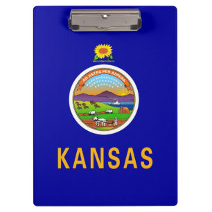 Patriotic Clipboard with flag of Kansas, USA