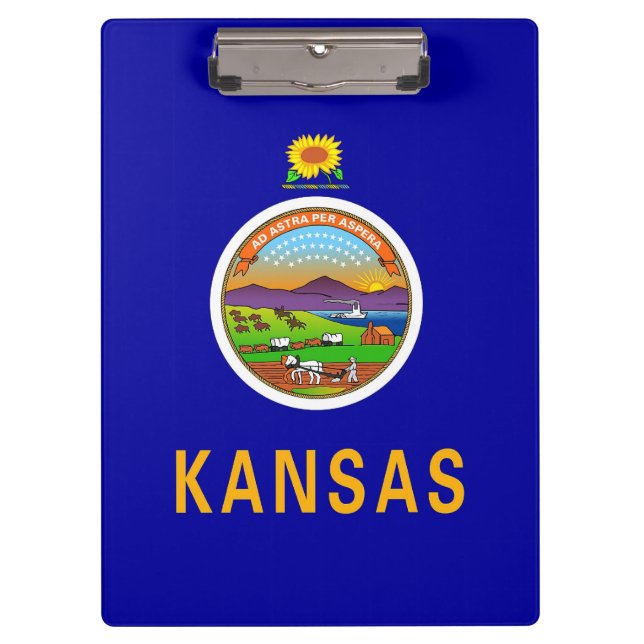 Patriotic Clipboard with flag of Kansas, USA (Front)