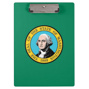 Patriotic Clipboard with flag of Washington, USA