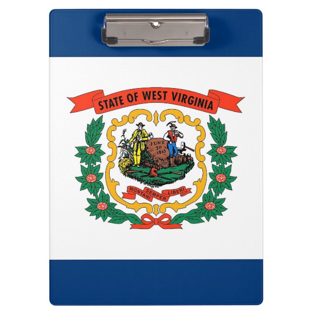 Patriotic Clipboard with flag of West Virginia USA (Front)
