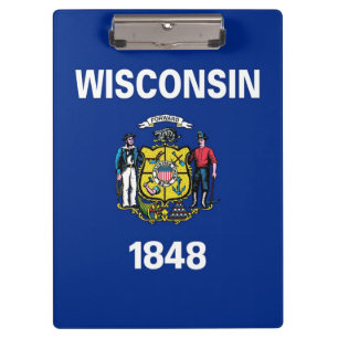 Patriotic Clipboard with flag of Wisconsin, USA