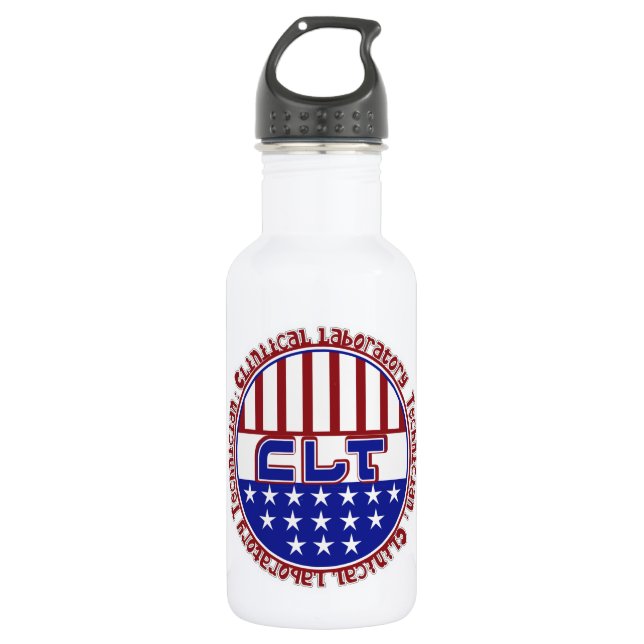 PATRIOTIC CLT CLINICAL LABORATORY TECH 532 ML WATER BOTTLE (Front)