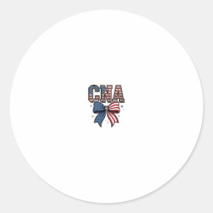 Patriotic CNA Bow Vintage Engraving Shirt Design_1 Classic Round Sticker