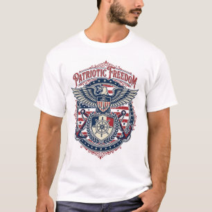 Patriotic Coastal Preppy Vector Graphic Tee