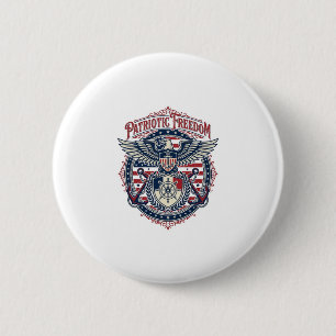 Patriotic Coastal Preppy Vector Graphic Tee 6 Cm Round Badge