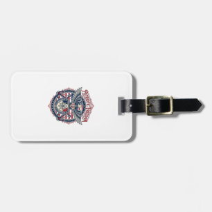 Patriotic Coastal Preppy Vector Graphic Tee Luggage Tag