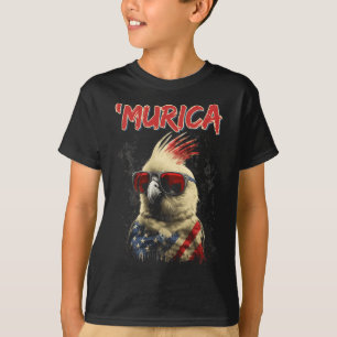 Patriotic Cockatiel Bird 4th Of July American Flag T-Shirt