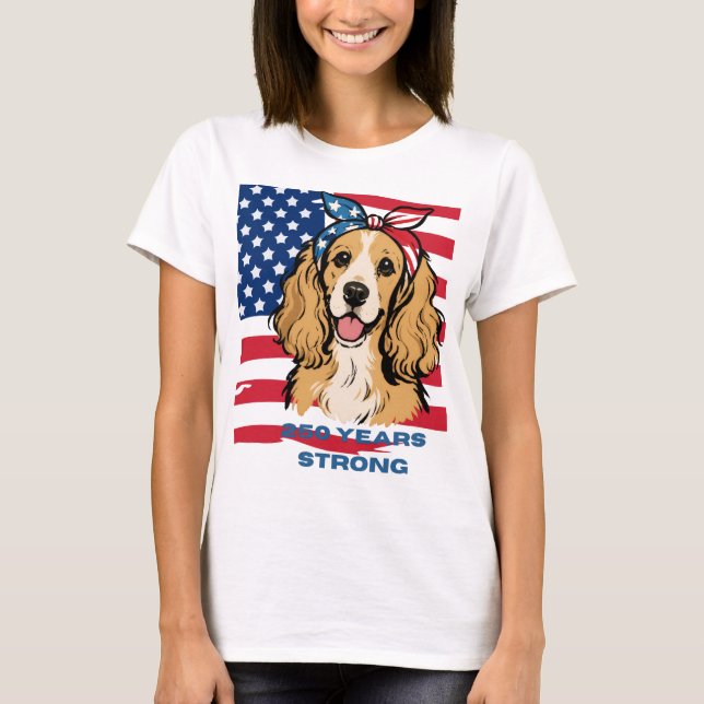 Patriotic Cocker Spaniel  T-Shirt (Front)