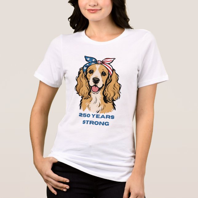 Patriotic Cocker Spaniel  Tri-Blend Shirt (Front)