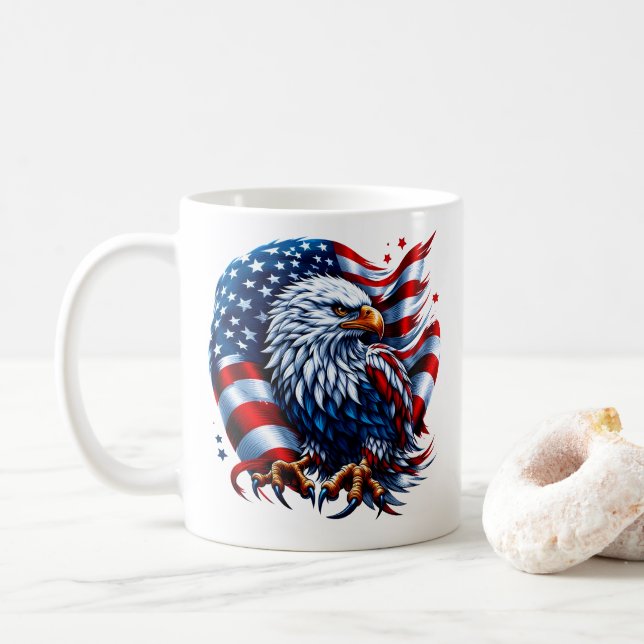 Patriotic Coffee Mug (With Donut)