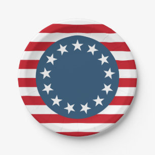 Patriotic Colonial American USA Paper Plate