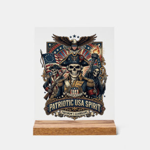 Patriotic Colonial Skull Commander Dark Patriot Sk Acrylic Sign