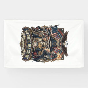 Patriotic Colonial Skull Commander Dark Patriot Sk Banner