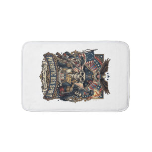 Patriotic Colonial Skull Commander Dark Patriot Sk Bath Mat