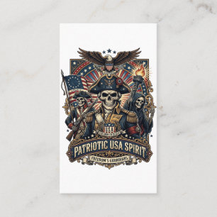 Patriotic Colonial Skull Commander Dark Patriot Sk Business Card