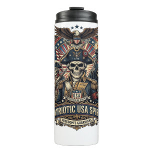 Patriotic Colonial Skull Commander Dark Patriot Sk Thermal Tumbler