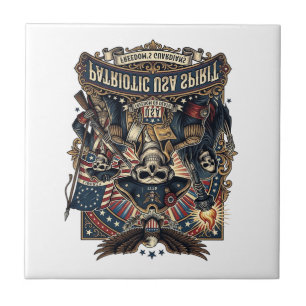 Patriotic Colonial Skull Commander Dark Patriot Sk Tile