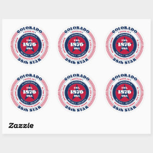 Patriotic Colorado Circle Design Sticker