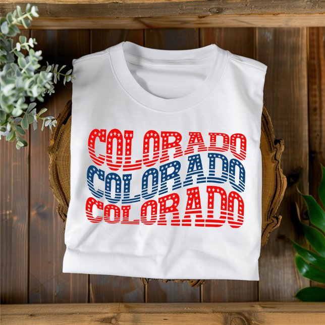 Patriotic Colorado Red and Blue Boho T-Shirt  (Creator Uploaded)