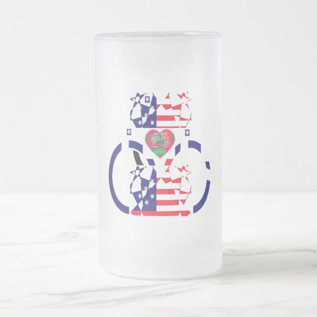 Patriotic Colours Home Drinkware Barware Frost USA Frosted Glass Beer Mug (Center)