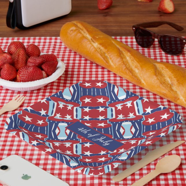 Patriotic Colours July 4th Paper Plate (Picnic)