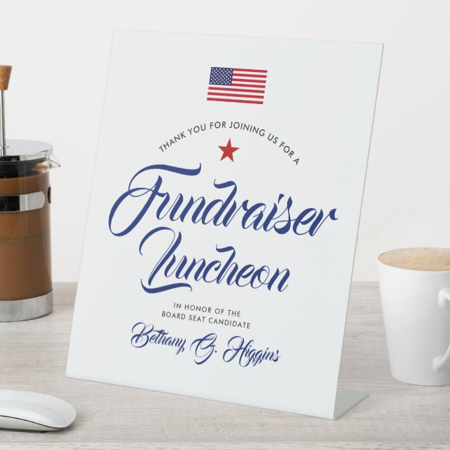 Patriotic Colours Themed Political |  Pedestal Sign (In SItu)