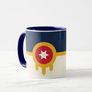Patriotic Combo Mug with flag of Tulsa, Oklahoma