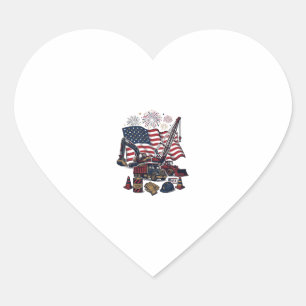 Patriotic Construction USA Vintage Heart Sticker