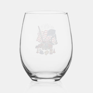 Patriotic Construction USA Vintage Stemless Wine Glass