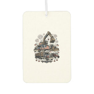 Patriotic Construction Vehicles Vintage Shirt Desi Car Air Freshener