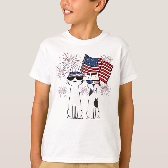 Patriotic Cool Cats T-Shirt (Front)