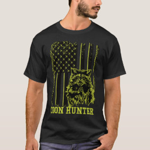 Patriotic Coon Hunter Racoon American Flag T-Shirt