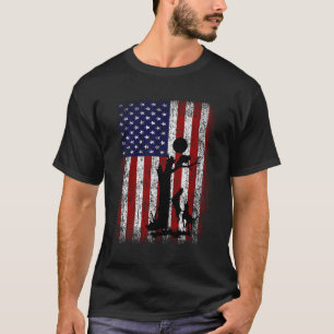 Patriotic Coon Hunting Dogs American Flag T-Shirt
