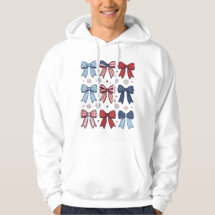 Patriotic Coquette Bows Vintage Vector Design_1 Hoodie