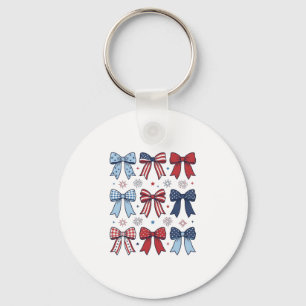 Patriotic Coquette Bows Vintage Vector Design_1 Key Ring