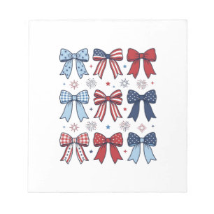 Patriotic Coquette Bows Vintage Vector Design_1 Notepad
