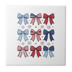 Patriotic Coquette Bows Vintage Vector Design_1 Tile