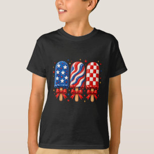 Patriotic Coquette Popsicle 4th Of July Red White T-Shirt