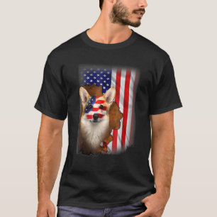 Patriotic Corgi American Flag Dog  1 T-Shirt
