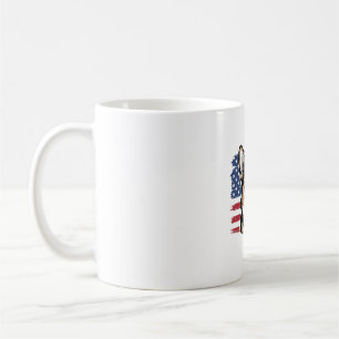 Patriotic Corgi American Flag Vintage Vector Desig Coffee Mug