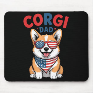 Patriotic Corgi Dad Corgi Dog Dad Aamerica 4th Of Mouse Mat