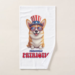 Patriotic Corgi - Pawsitively Patriotic Hand Towel