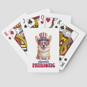 Patriotic Corgi - Pawsitively Patriotic  Playing Cards