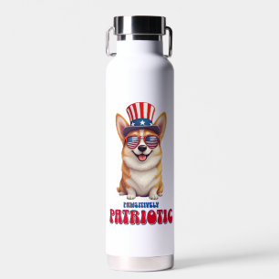 Patriotic Corgi - Pawsitively Patriotic Water Bottle
