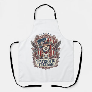 Patriotic Corgi Vector Graphic Tee_1 Apron