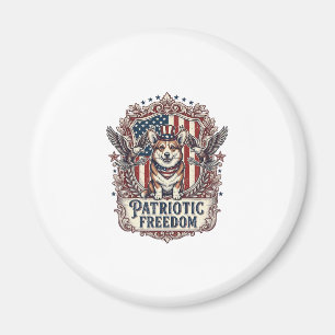 Patriotic Corgi Vector Graphic Tee_1 Magnet