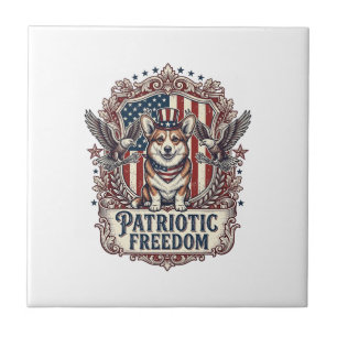 Patriotic Corgi Vector Graphic Tee_1 Tile